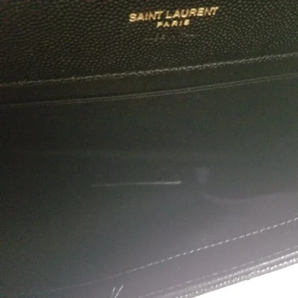 Saint Laurent Brand pouch purse in black with gold label - Picture 5 of 14
